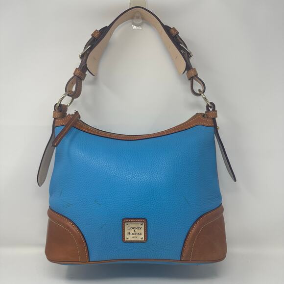 Dooney & Bourke Azure Pebble Leather Hobo w/Cotton Lining  (selling as is) - Picture 1 of 16